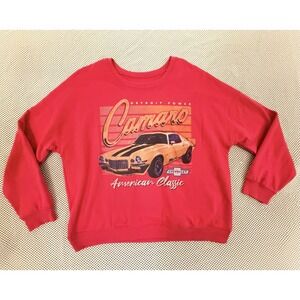 GM General Motors Sweatshirt Women Sz XL Red Chevrolet Camaro Crewneck‎ Pullover